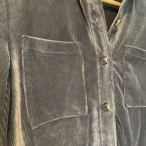 Wallflower Ribbed Velvet Western Grunge 90s Button Down Shirt Women's Sz M Cozy - Picture 5 of 9